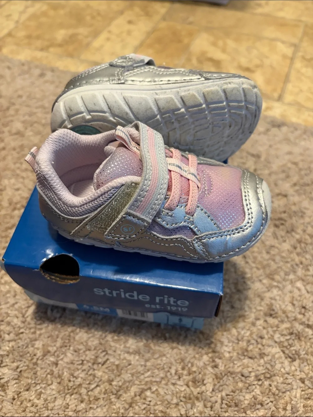 Stride Rite Little Kid Silver sneakers